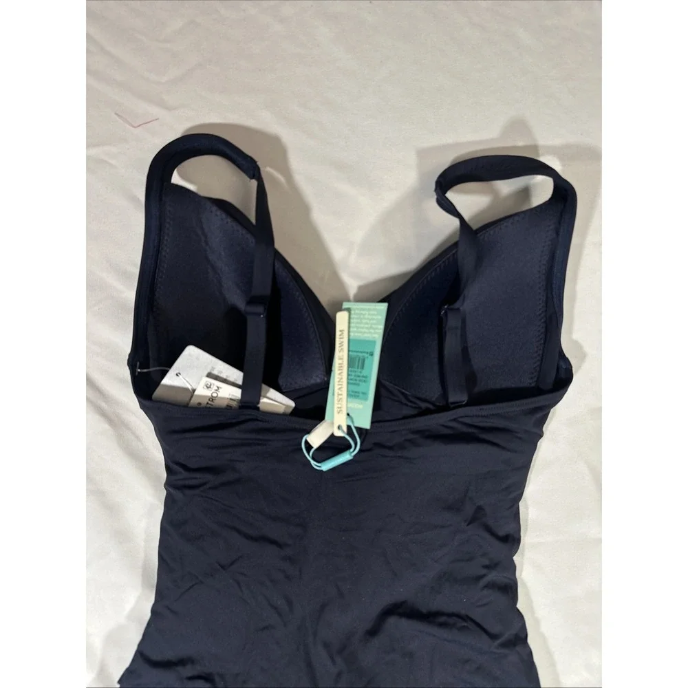 NWT $119 Sea Level [ 6 US ] Cross Front Multifit One-Piece Swimsuit‎ Blue#6926